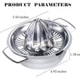 thumbnail image 3 of Citrus Lemon Orange Juicer Manual Squeezer Stainless Steel 304 Robust Hand Juicer Reamer Rotation Press with Juice Strainer＆12 OZ Bowl, 2 Pour Spouts, Dishwasher Safe, Easy to Clean, Heavy Duty, 3 of 4