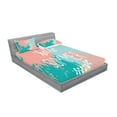 thumbnail image 2 of Ambesonne Saying Fitted Sheet & Pillow Sham Set, Hello Summer Lettering, Queen, Multicolor, 2 of 2