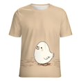 thumbnail image 5 of Cute Chick Print Women's Short Sleeve T-Shirt Crew Neck Casual Summer Trendy Loose Fit Tops, 5 of 6