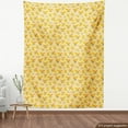 thumbnail image 4 of Autumn Fabric by the Yard, Fall Season Theme Yellowish Oak Tree Leaves and Acorns on Pastel Backdrop, Decorative Upholstery Fabric for Chairs & Home Accents, Mustard Salmon Camel by Ambesonne, 4 of 5