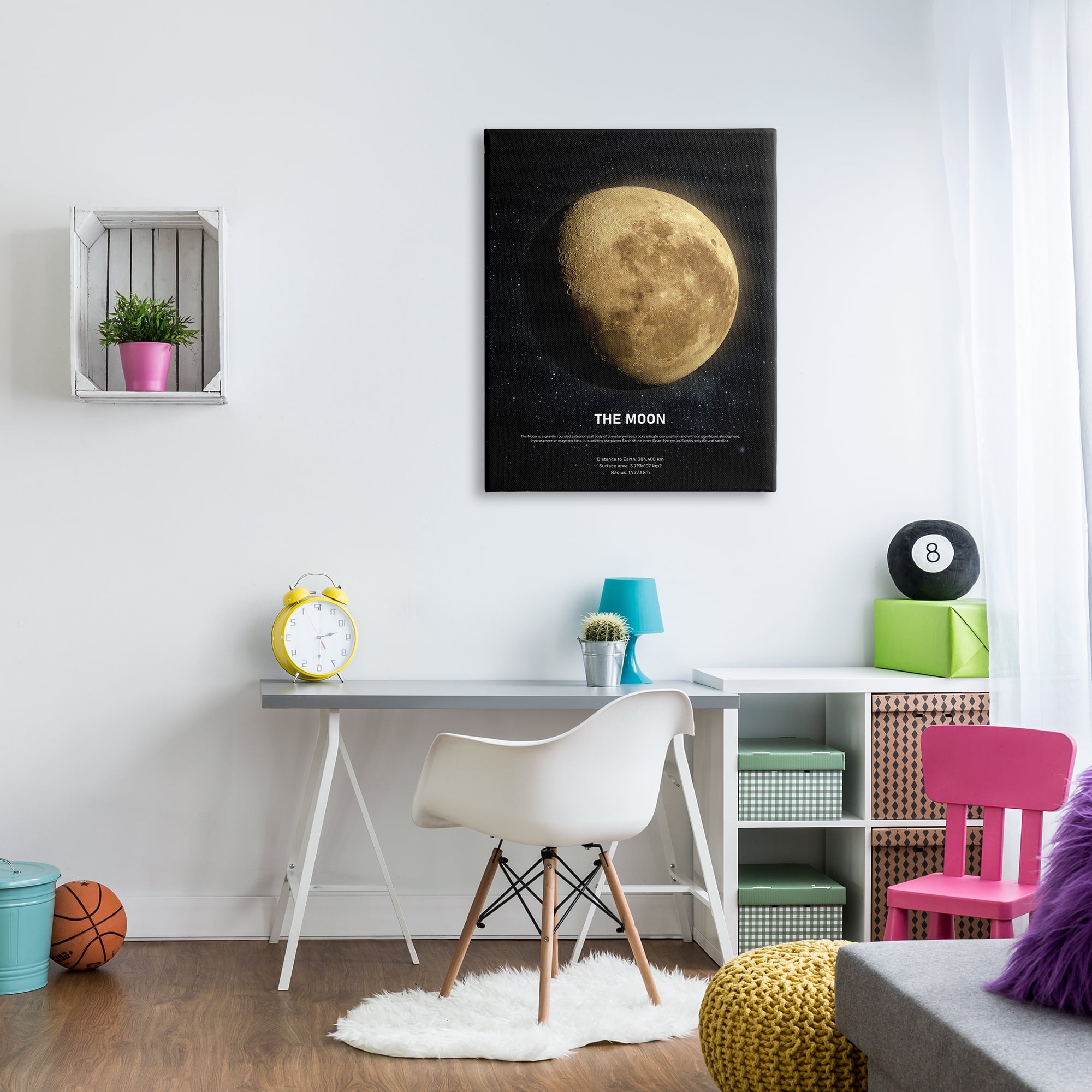Stupell Industries Earth's Moon Celestial Facts Outer Space Infographic, 30 x 40, Designed by Design Fabrikken
