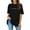 Black, variant on Women's Oversized Letter Print Crew Neck Short Sleeve Tops Trendy, Cute, Casual Loose Blouse for Teenage Girls, Ideal for Multiple Occasions
