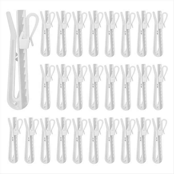100 Ajustables para Cortinas Plisadas de 9 cm, Pasadores de Plástico para Cortinas Plisadas, Ideales para Ventanas y Puertas.