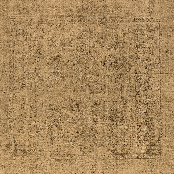 Ahgly Company Indoor Square Oriental Brown Industrial Area Rugs, 4' Square
