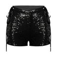 thumbnail image 3 of EHRWE Shorts for Women Sequin High Waist Sexy Strappy Hollow Shorts, 3 of 5