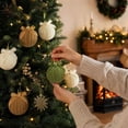 thumbnail image 4 of 12Pcs Flocked Bow Christmas Ball Ornaments 2.36 in Multicolor Shatterproof Hanging Tree Bulbs Set for home Party Decor, 4 of 7