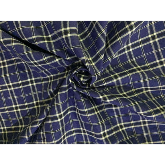100% cotton cambric navy and black plaids 58" wide
