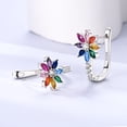 thumbnail image 2 of MULA Original 925 Sterling Silver Large Hoop Earrings Hope Rainbow Flower AAA CZ for Women Jewelry Gift, 2 of 5