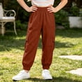thumbnail image 2 of TinyBloomm Child Boys Girls Cargo Pants Casual Summer Kids Solid Trousers With Pockets, Size 5-6 Years, 2 of 8