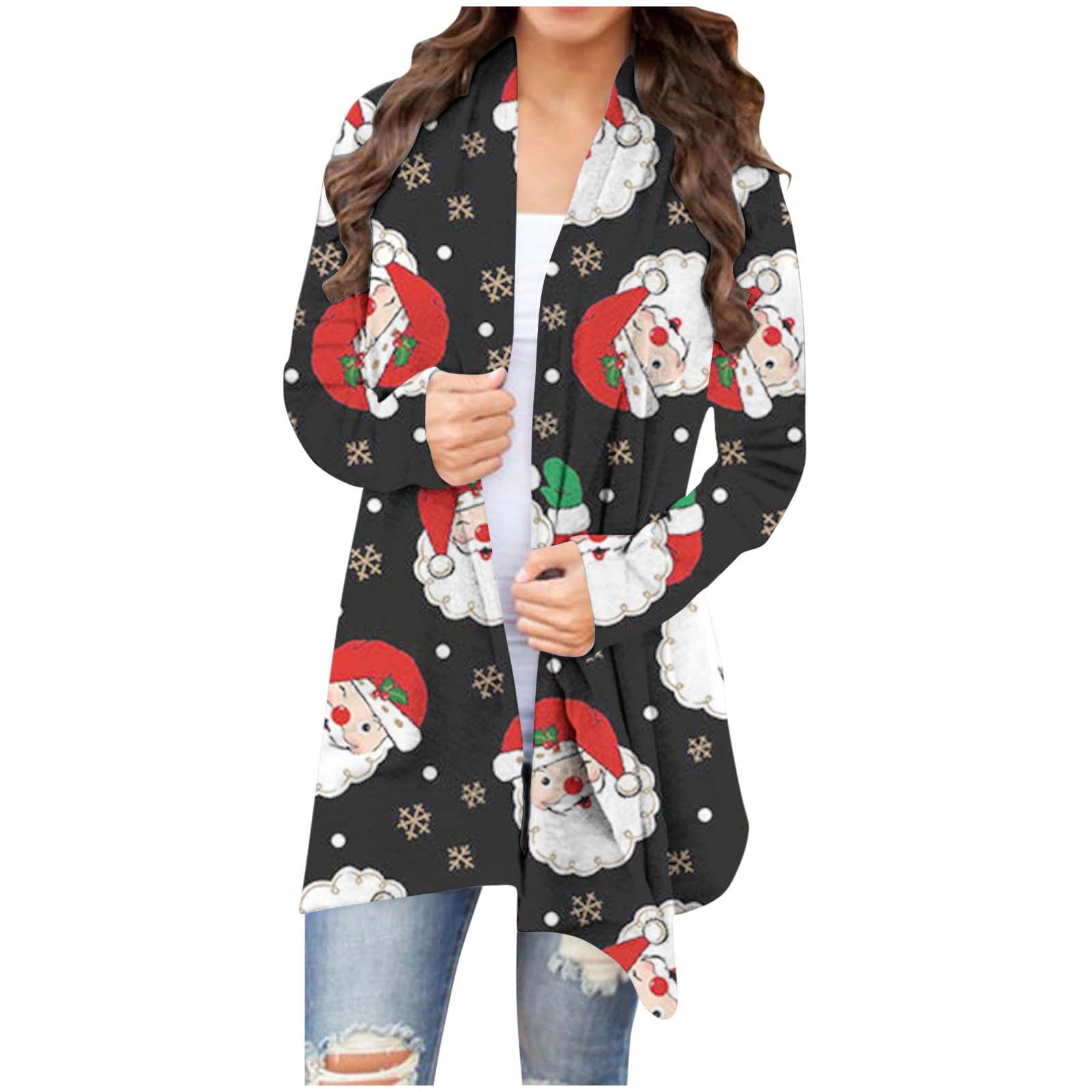 Ugly Christmas Sweater for Women Cute Gnomes Santa Print Pullovers ...