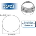 thumbnail image 3 of 60pcs Minimalist Steel Spring Chain Stretch Bracelets 58.5mm Guitar String Coil Bracelets String Bracelets for Women Metal Bangle Bracelets Stackable Bracelets Wire Layered Bracelet DIY, 3 of 6