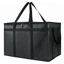 BKSDUEH Insulated Food Delivery Bag for Hot and Cold Meal, Grocery Tote Insulation Bag for Catering, Pizza Warme(Black)