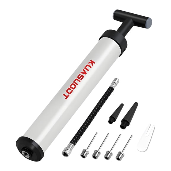 BESTSKY 9Pcs Balloon Pump – Balloon Inflator with Included Air Hose and Adapter Nozzle, Perfect for Quick Inflation at Party Events, 4.33x2.36x12.20 In, White