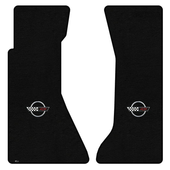 Lloyd Mats LogoMat Custom-Fit 2PC Carpet Floor Mats for 1991-1994 Chevrolet C4 Corvette, Black