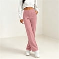 thumbnail image 4 of Women Button Decor Elastic High Waist Wide Leg Pants, Loose Casual Solid Trousers, Daily Street Lounge Pants with Side Pockets Pink XL(XL), 4 of 7