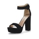 thumbnail image 1 of Sandalia DREAM PAIRS Orinthia Negra Nubuck con Plataforma y Tacón de 16.5 cm, 1 of 7