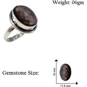 Beautiful Natural Smoky Quartz Gemstone Handmade Unique Designer Ethnic Tribal Gypsy Boho Style Fashion Ring for Women Men 925 Sterling Silver Hallmarked Finger Ring Jewelry