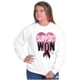 thumbnail image 3 of Support I Won Breast Cancer Awareness Women Crewneck Sweatshirt Brisco Brands X, 3 of 6