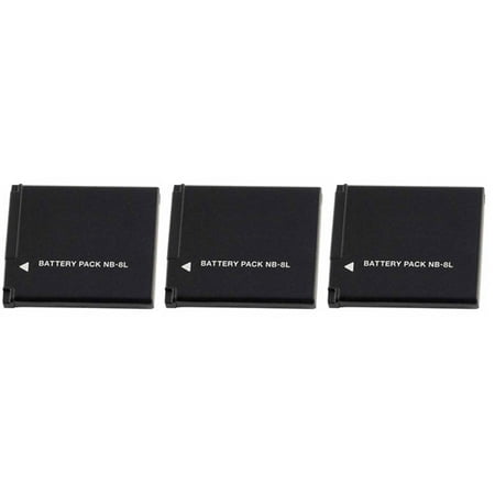 Replacement Battery 740mAh For Canon NB-8L / BLI-378 / POWERSHOT 3100 IS Models 3 Pack
