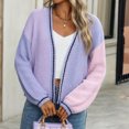 thumbnail image 4 of ZyeKqe Short Cardigans for Women Long Sleeve Open Front Sweater Top Lightweight Casual Loose Knit Outwear, 4 of 5