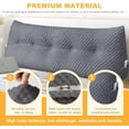 thumbnail image 4 of Large Triangular Headboard Wedge Pillow Soft and Supportive Headboard Backrest Positioning Support Bolster Cushion, Bed Wedge Pillow with Removable Cover(Dark Gray,Full,54x8x20inch), 4 of 11