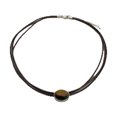 thumbnail image 6 of Adjustable Leather Necklace with Genuine Eye Stone Fashionable Neck Jewelry for Women Seeking Individuality, 6 of 6