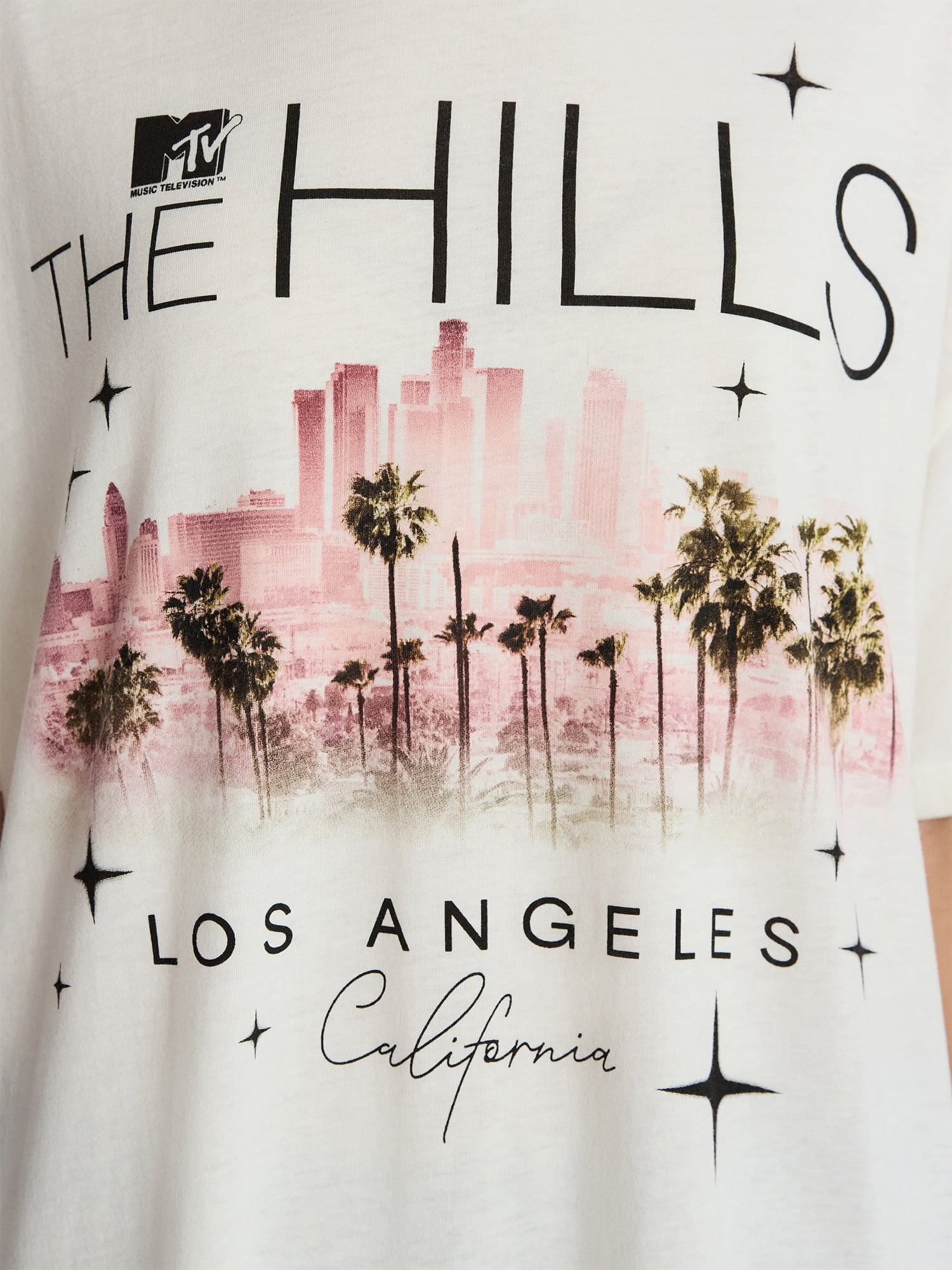The Hills Women's Oversized Graphic Tee with Short Sleeves, Sizes XXS-XXL