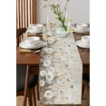 thumbnail image 4 of Spring White Floral Table Runner 90 Inches, Watercolor Vintage Beige Flowers Bed Runner Dresser Scarves Tabletop for Indoor Outdoor Parties/Ceremony/Banquet, 13" x 90", 4 of 8