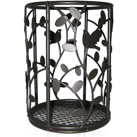Bronze Utensil Holder - Home Basics Cutlery Holder, Bird and Flower
