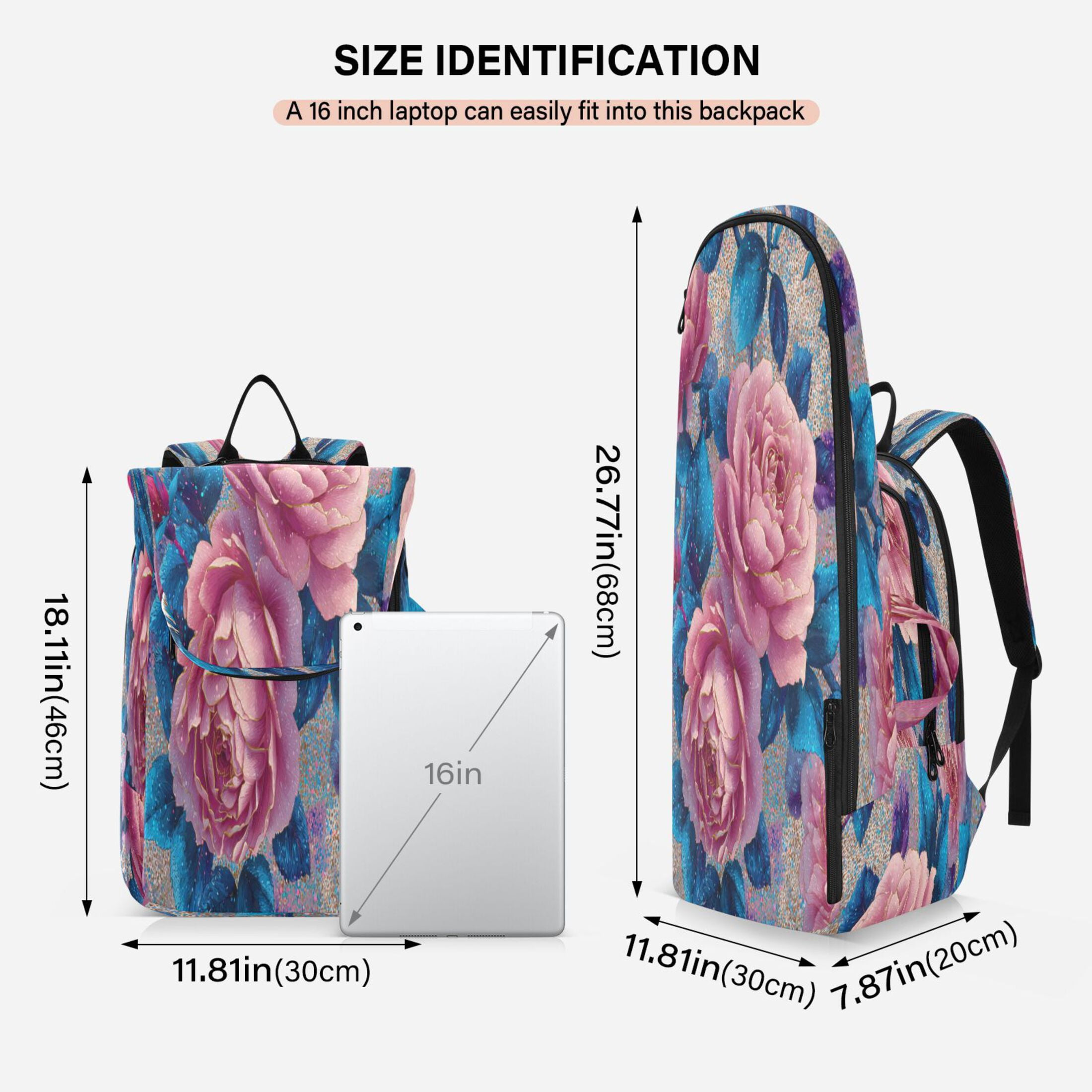 2 Racquet Holder Tennis Backpack Tennis Racket Covers Gym Bags Digital Art Roses