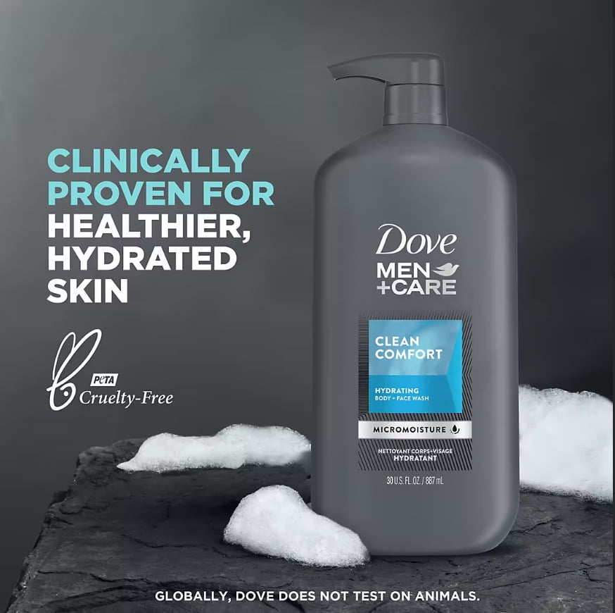 Dove Men+Care Clean Comfort Body & Face Wash, 2 pk./30 oz.