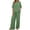 Green, variant on Bosfbaoi Two Piece Sets for Women Linen Blend Relaxed Fit Outfit Set Short-sleeved Top Wide Leg Pants Vacation Matching Set Summer Outfits