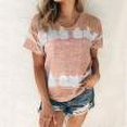 thumbnail image 1 of Chemises à Manches Courtes pour Femmes Hauts d'Été Tendance 2023 Mode Féminine T-shirt Imprimé à Manches Courtes Blouse Col Rond Hauts Décontractés, 1 of 5