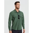 thumbnail image 6 of Mens Long Sleeve Button Down Shirt for Travel Casual Work Tops Fishing Safari Lightweight Shirts M, 6 of 9