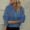 thumbnail image 2 of XFLWAM Womens Sweatshirts Half Zip Fleece Cropped Pullover Comfort Fall Casual Loose Outfits Long Sleeve Thumb Hole Tops, 2 of 6