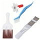 thumbnail image 1 of Juego De 4 Cepillos Y Peines De Limpieza De Aletas De Condensador De Aire Acondicionado Lim Tomshoo 1 cepillo blanco y 1 peine de aleta blanca y 1 peine de aleta SS y 1 cepillo plegable azul, 1 of 7