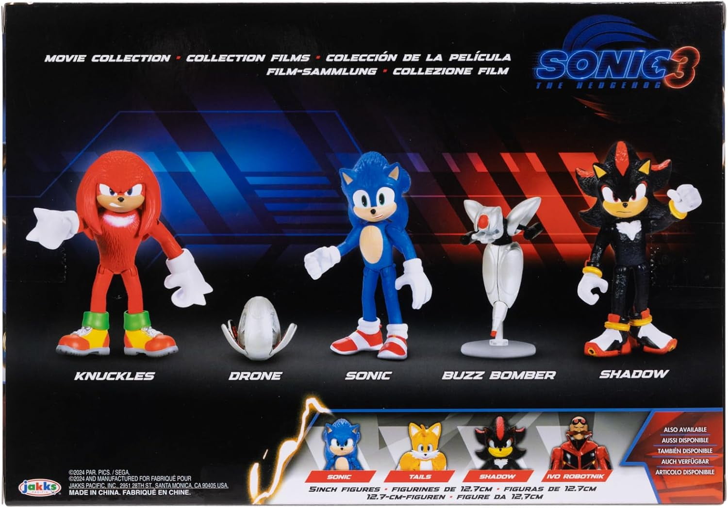 Jakks Pacific Sonic The Hedgehog 3 Mini Figure 5-Pack Set