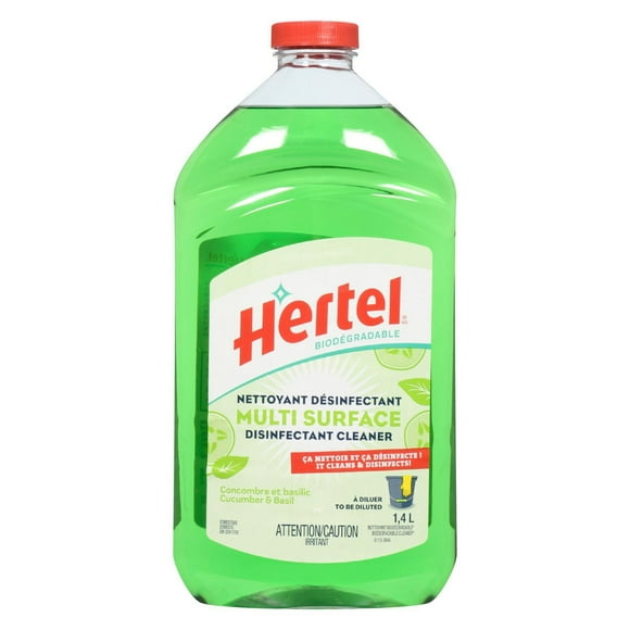 HERTEL Multi-surface cleaning disinfectant to be diluted - CUCUMBER & BASIL, Multi-surface Cleaner 1.4L