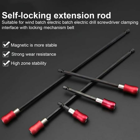 

Enjoymall 6.35mm Quick Release Screwdriver Holder Hex Shank Self-locking Hand Tool Accessories High Efficiency Screwdriver Extension for Ind