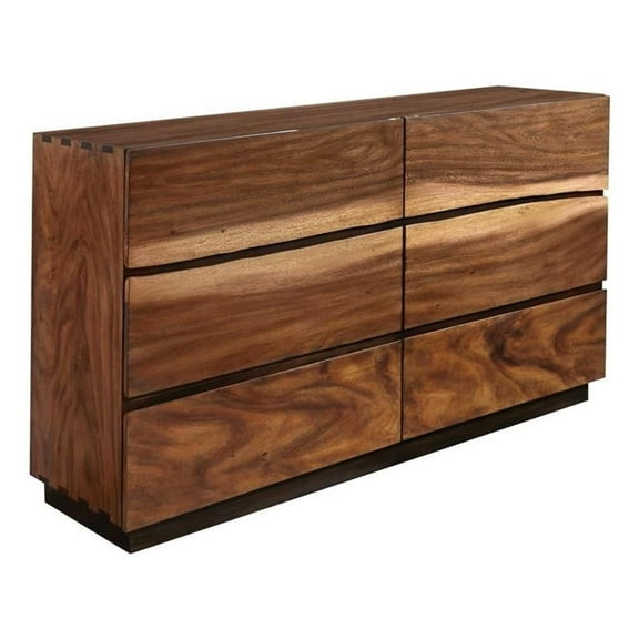 Winslow 6-drawer Dresser Smokey Walnut and Coffee Bean