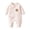 Pink, variant on Busydd Cotton Newborn Rompers 0-6 Months Casual Cozy Long Sleeve Infant Romper Fashion Cute Side Tie Jumpsuit