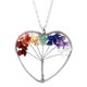 thumbnail image 1 of Collar de árbol de la vida, cadena completa de 7 chakras, grava, aleación de Zinc, corazón de melocotón, accesorios para mujer, 1 of 5