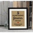 thumbnail image 1 of Darling Souvenir 5 Years Down Forever To Go Burlap Print Wall Decor Wedding Anniversary Personalized Gift-Burlap Print with Frame(11 x 14 Inches), 1 of 1