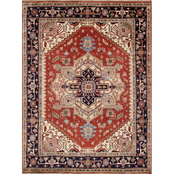 Pasargad Home Serapi Collection Hand-Knotted Wool Area Rug- 8' 0" X 15'10"