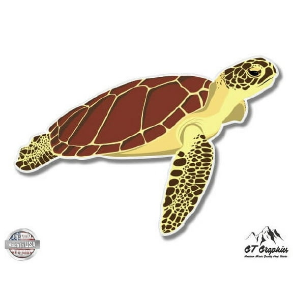Sea Turtle - 3" Vinyl Sticker - For Car Laptop I-Pad Phone Helmet Hard Hat - Waterproof Decal