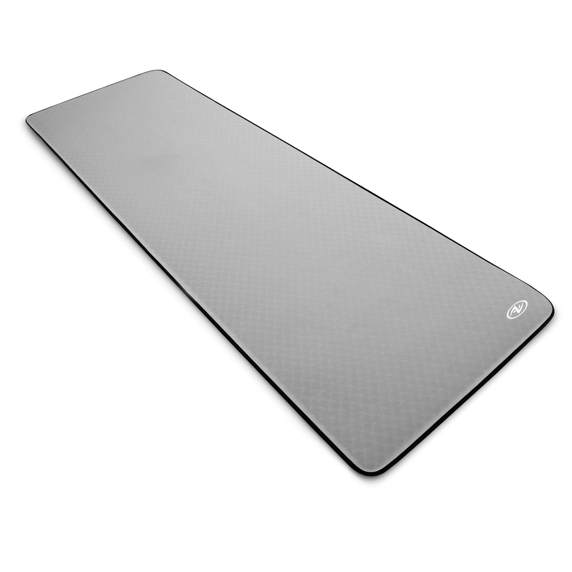 Athletic Works Deluxe High Density Foam Yoga and Fitness Mat, 8 mm, 72 in x 24 in, 1 Count, Gray