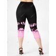 thumbnail image 3 of Leggings Capri de Cintura Alta con Estampado de Flores Rosegal Leggings de talla grande, 3 of 5