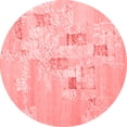 thumbnail image 1 of Ahgly Company Indoor Round Abstract Red Contemporary Area Rugs, 4' Round, 1 of 4