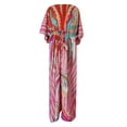 thumbnail image 4 of Femmes Maxi Robe Longue Vacances Boho Paisley Impression Fente Rayé Dames Été, 4 of 6