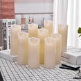 thumbnail image 5 of OSHINE Flameless Candles 9 pack LED Lights Moving Wick Real Wax Ivory Electric Candles Pillar Battery Candles Flicker Lights Votive Flames Remote Control with Timer 300+ Hours Halloween, 5 of 6